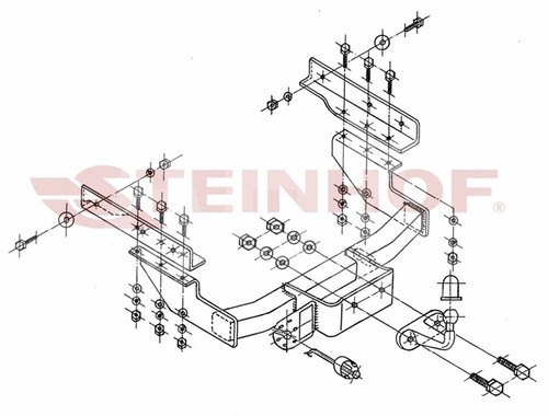 Compl. 7b uni VW Transporter T4 Furgon//Minibus 96-03 Attelage fixe+faisc
